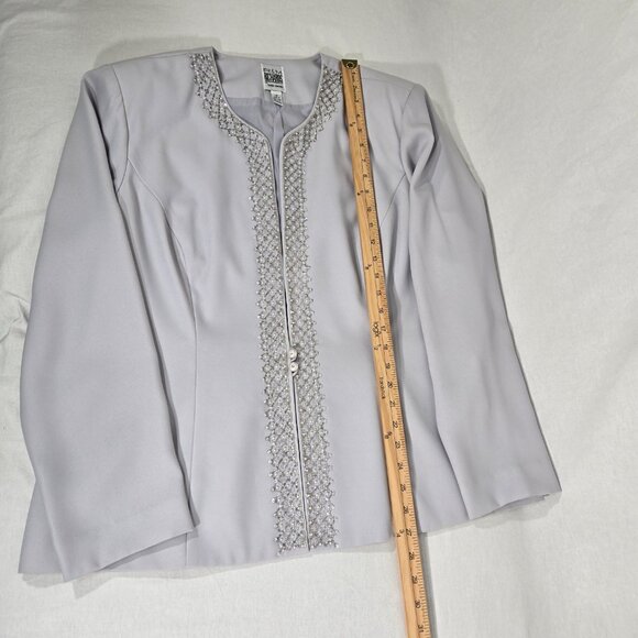 R & M RICHARDS Mother of The Bride Officecore Gray SET-2 Dress/Jacket Size 18. - Picture 13 of 17